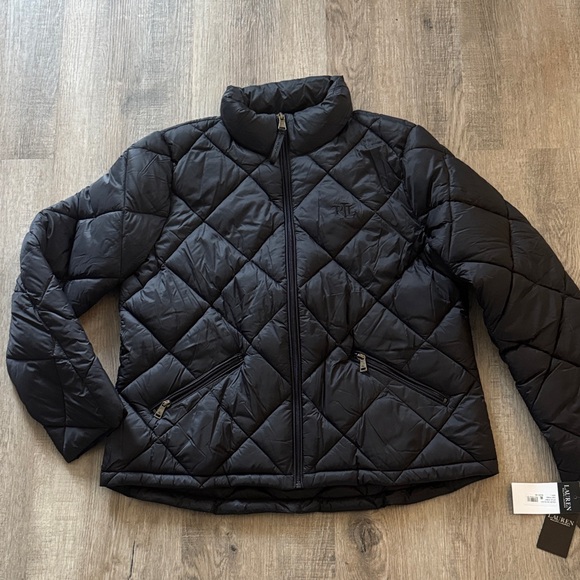 Ralph Lauren Jackets & Blazers - Ralph Lauren Black Puffer Jacket with Gold Zipper